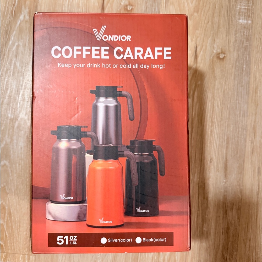 Vondior Coffee Carafe - Silver and Black